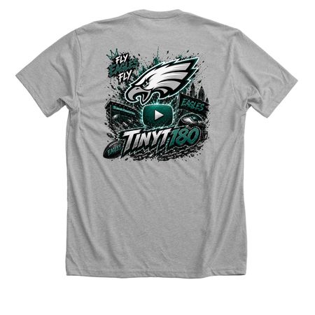 EAGLES Tiny T, a Athletic Heather Premium Unisex Tee (back-view)