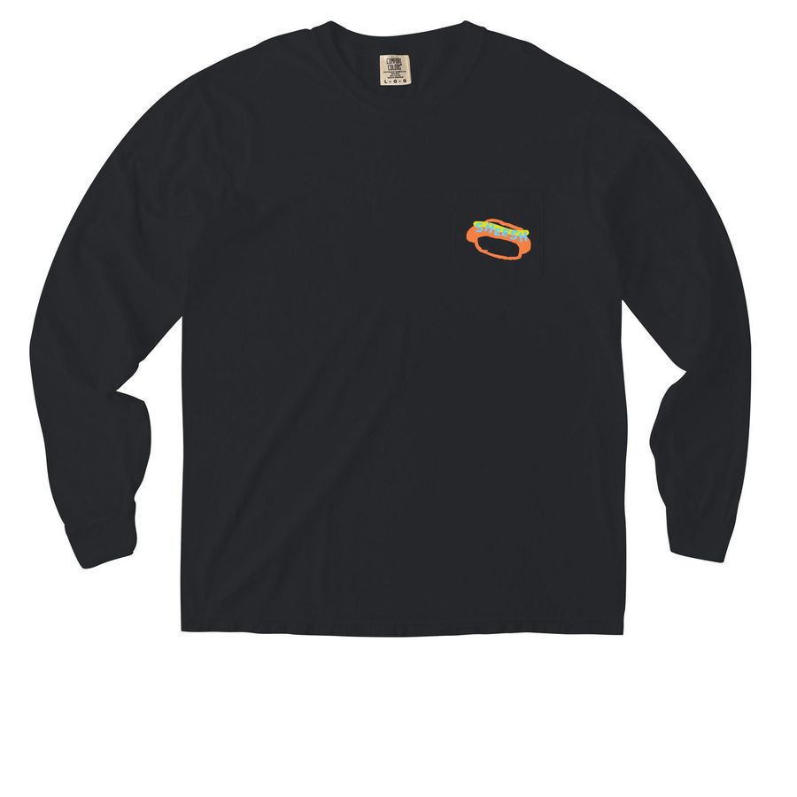 Pocket Dog Shirt, a Black Comfort Colors Long Sleeve Pocket Tee