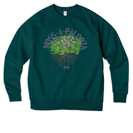 Mossapalooza youth/adult swag, a Deep Sea Green Allmade Organic CVC Crewneck Sweatshirt