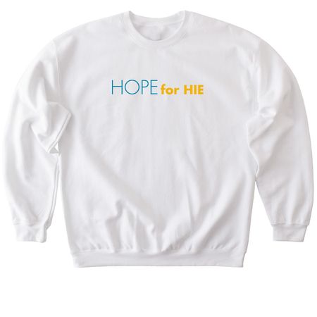Hope for HIE Color Logo Wear, a White Softstyle Crewneck Sweatshirt