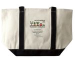 Spring Forest Tote Bags, a Natural/Black Large Two-Tone Canvas Tote Bag (back-view)