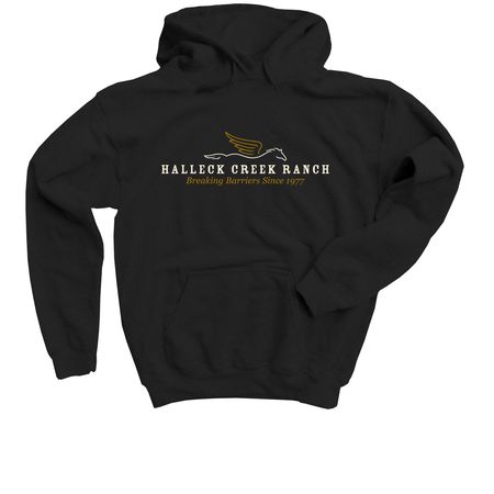 Halleck Creek Ranch: Classic Logo, a Black Youth Pullover Hoodie
