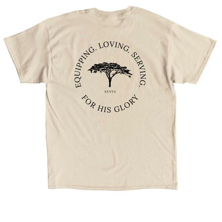 Angaza Ministries, a Sand Classic Unisex Tee (back-view)