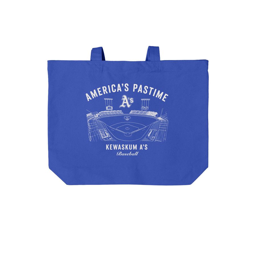 Kewaskum A's Americas's Pastime Tote, a True Royal Cotton Canvas Tote Bag