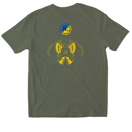 Wild Hornets Queen's Wrath Collection, a Military Green Softstyle Cotton Tee (back-view)