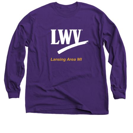 LWVLA - Empowering Voters (ballot box), a Purple Classic Long Sleeve Tee
