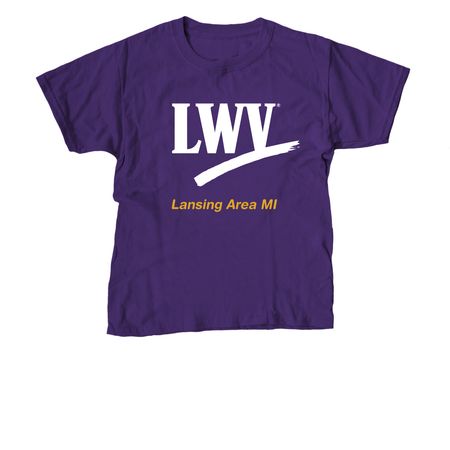 LWVLA - Empowering Voters (ballot box), a Purple Youth Unisex Tee