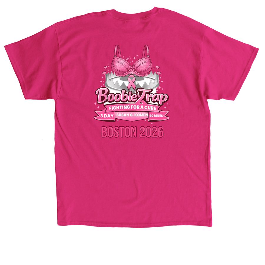 Team Boobie Trap Fundraiser (PK), a Heliconia Classic Unisex Tee (back-view)