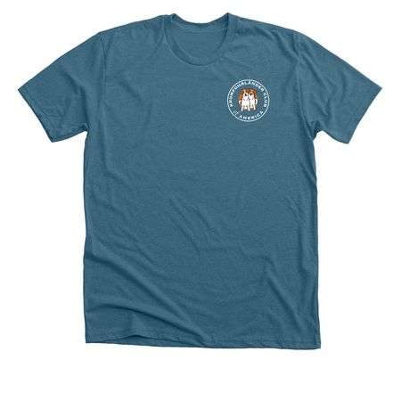 Shirts - Front & Back Print, a Heather Deep Teal Premium Unisex Tee