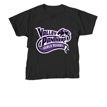 Valley Panthers Girls Rugby, a Black Youth Unisex Tee