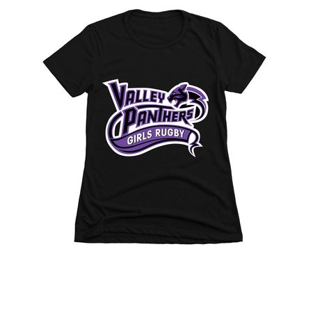 Valley Panthers Girls Rugby, a Black Women's Slim Fit Tee