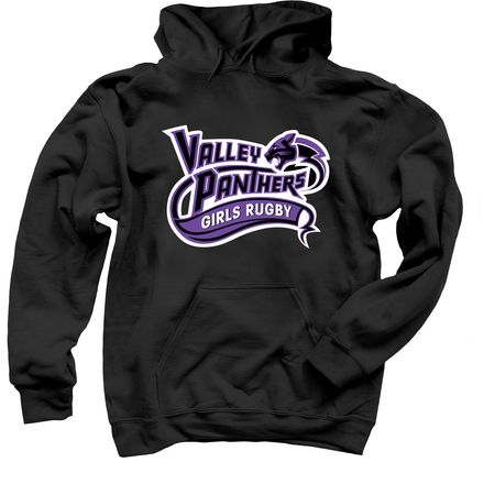 Valley Panthers Girls Rugby, a Black Pullover Hoodie