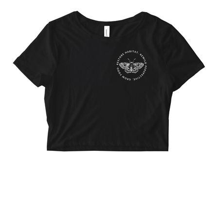 Rewild Perspective - Erynnis persius, a Black Women's Fitted Cropped Tee
