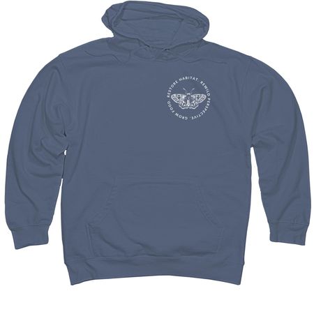 Rewild Perspective - Erynnis persius, a Storm Blue Midweight Pullover Hoodie