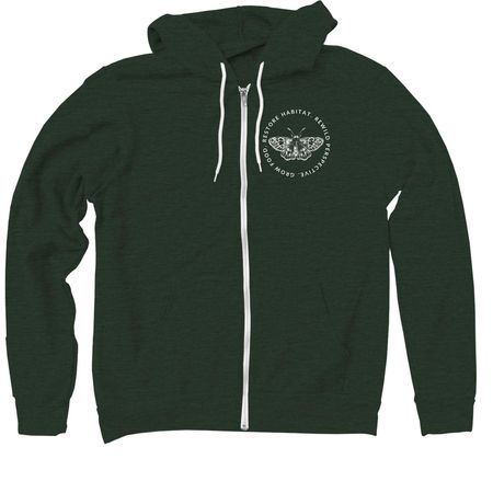 Rewild Perspective - Erynnis persius, a Heather Forest Zip Up Hoodie