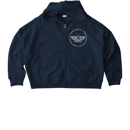 Rewild Perspective - Erynnis persius, a French Navy Stanley/Stella Women?s Stella Ida Zip Up Pullover Hoodie