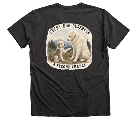 Every Dog Deserves a Second Chance, a Dark Grey Heather Premium V-Neck Tee