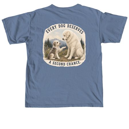 Every Dog Deserves a Second Chance, a Blue Jean Comfort Colors Unisex Tee