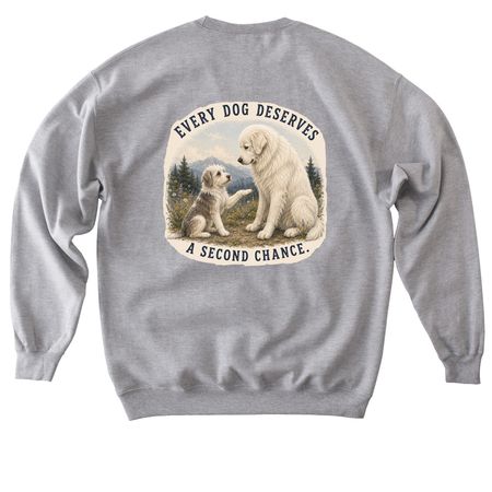 Every Dog Deserves a Second Chance, a Sport Grey Softstyle Crewneck Sweatshirt