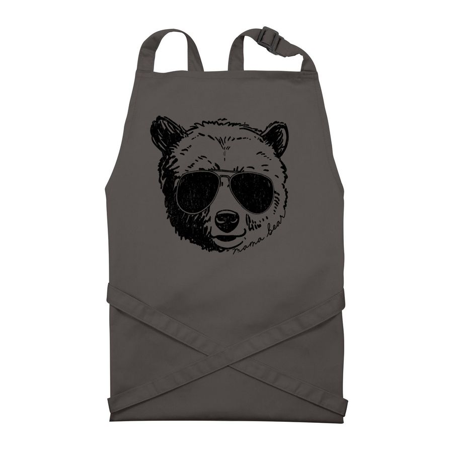 The Mama Bear Collection, a Dark Grey Recycled Bib Apron
