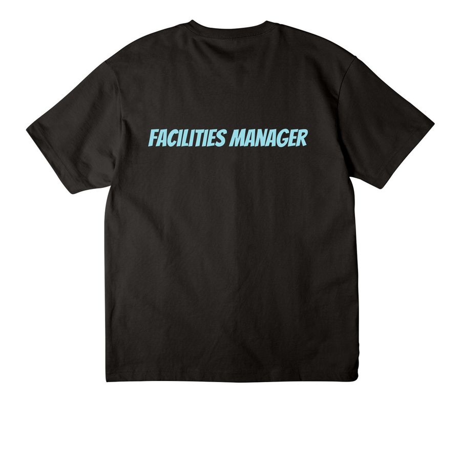 Facilities&nbsp;, a Black Unisex Heavyweight Tee (back-view)