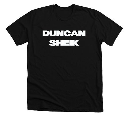 Duncan Sheik (White), a Solid Black Blend Premium Unisex Tee