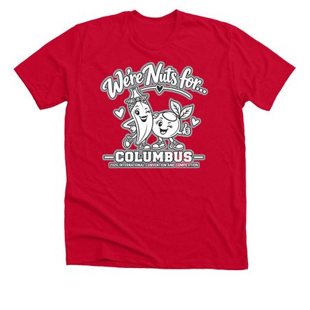 I-O, a Solid Red Blend Premium Unisex Tee