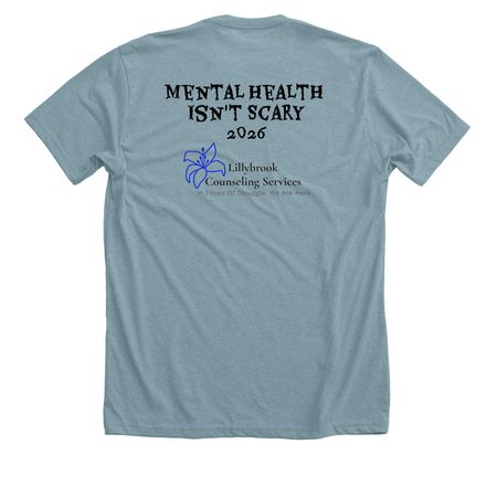 Talk, Don't Ghost, Your Feelings, a Heather Blue Lagoon Premium Unisex Tee (back-view)
