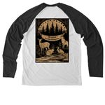 No System But The Ecosystem, a Space Black/ Bright White Allmade Eco Triblend Colorblock Raglan Long Sleeve Tee (back-view)
