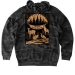 No System But The Ecosystem, a Black Camo Heavyweight Camo Pullover Hoodie (back-view)