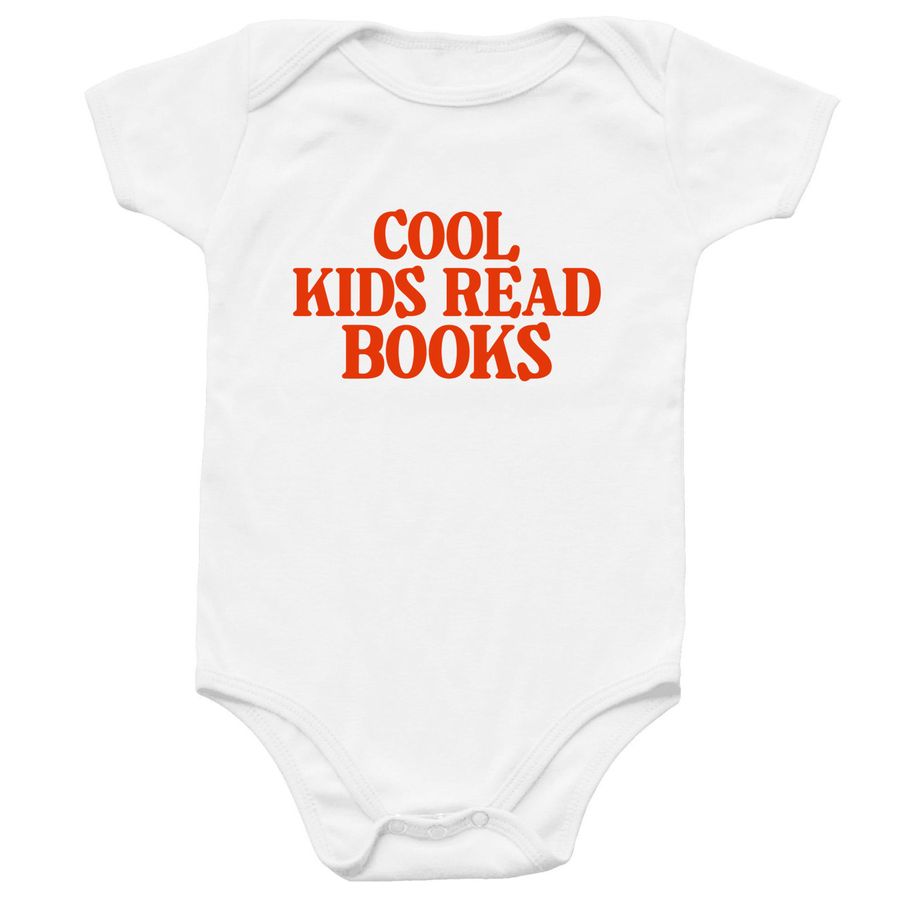 Cool kids read books (for baby!), a White Infant Onesie