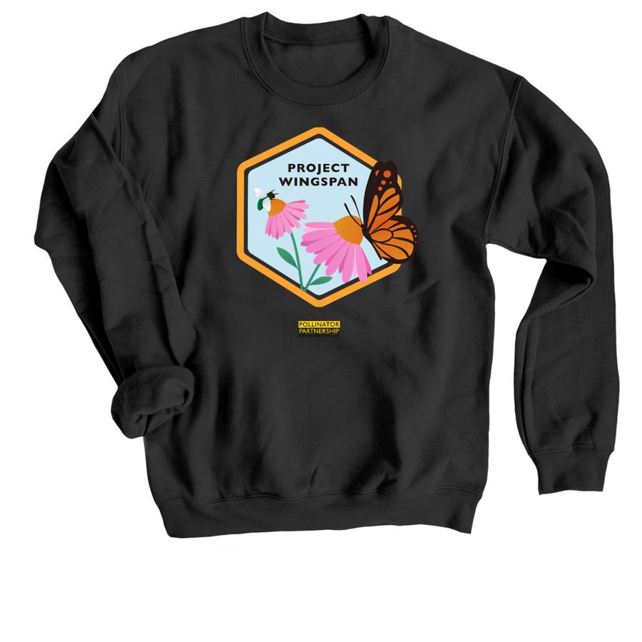 Pollinator Partnership's Project Wingspan&nbsp;?, a Black Crewneck Sweatshirt