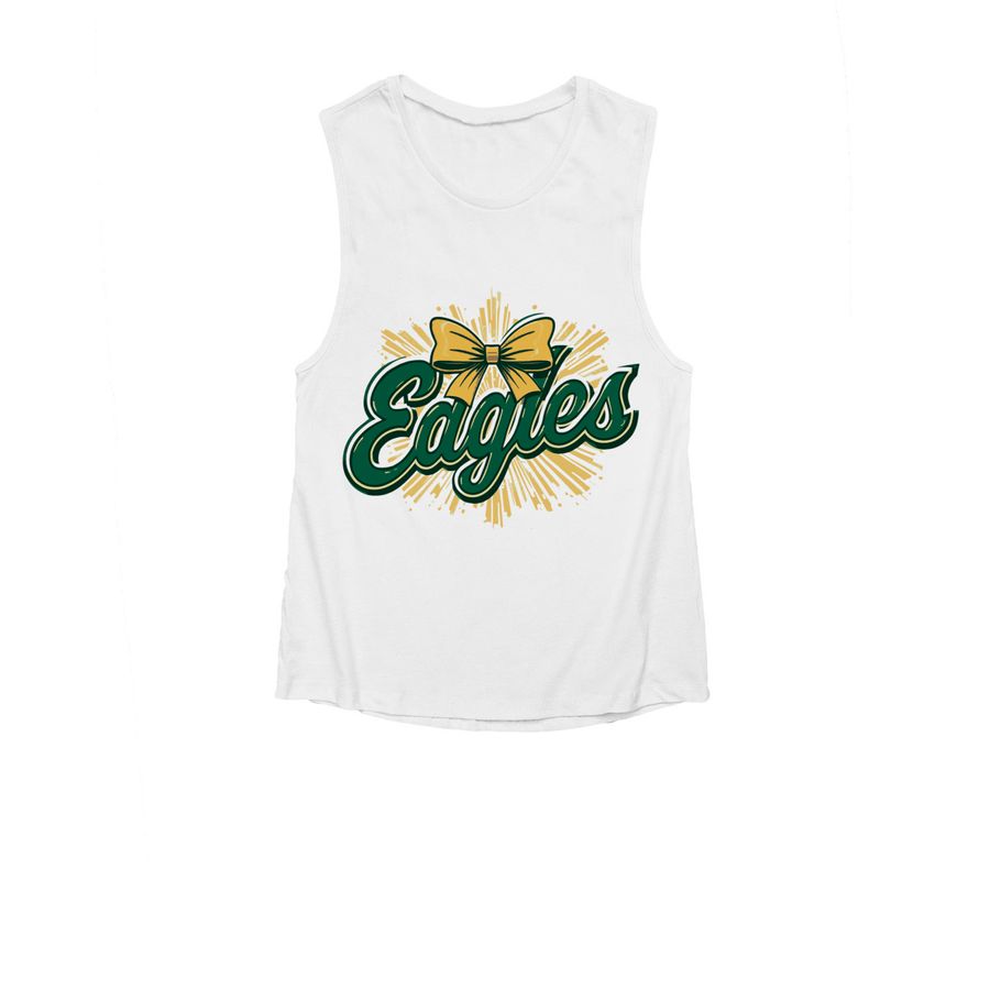 Eagles Splash with Bow, a White Women's Muscle Tank