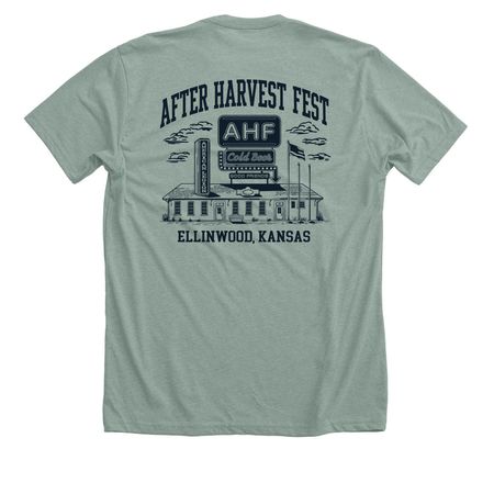 AHF Social Club Front & Back Tee&nbsp;, a Heather Sage Premium Unisex Tee (back-view)