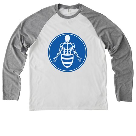 Classic Anato-Tees, a Aluminum Grey/ Bright White Allmade Eco Triblend Colorblock Raglan Long Sleeve Tee