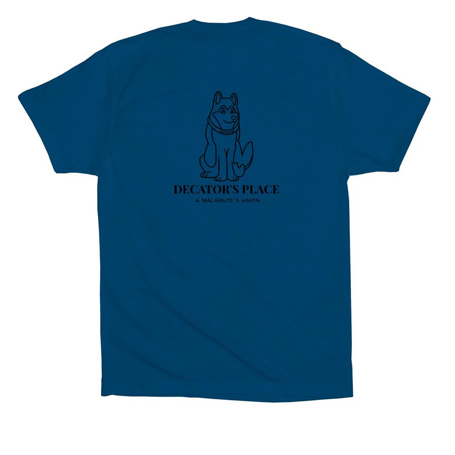 We're Hungry, a Cool Blue Premium Cotton Tee (back-view)