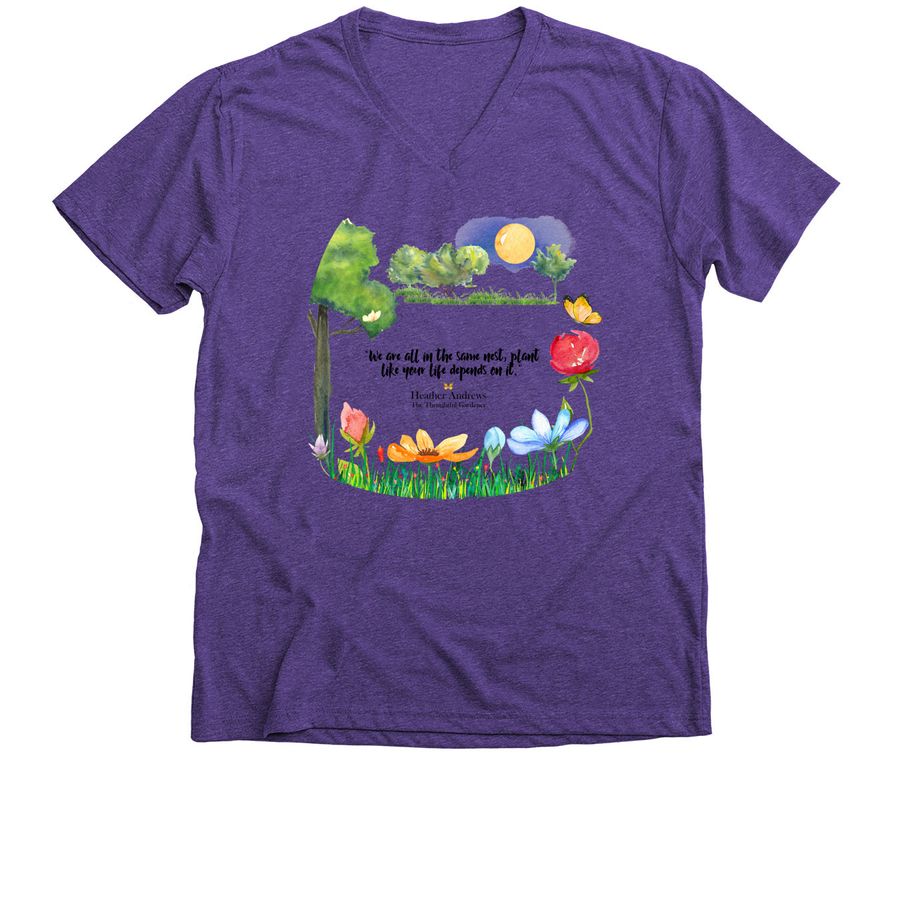 Plant like your life depends on it, a Purple Rush Premium V-Neck Tee