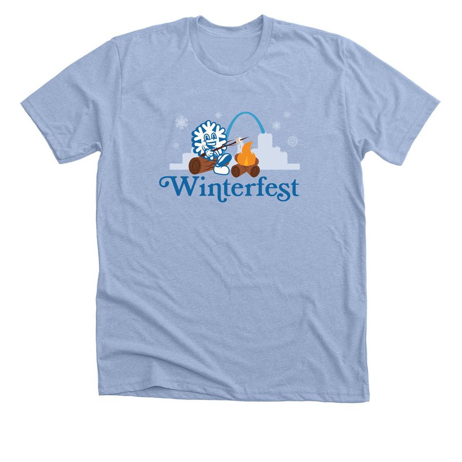 Winterfest - Archie's Campfire, a Heather Baby Blue Premium Unisex Tee