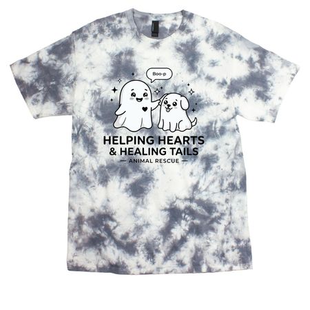 Boo-p, a Grey Crystal Tie Dye Tee