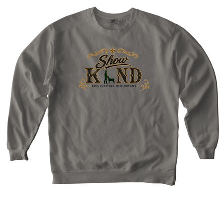 Show Kind Foundation, a Grey Comfort Colors Crewneck Sweatshirt