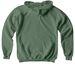 The Feathered Brush Tees and Hoodies, a Military Green Softstyle Youth Pullover Hoodie (back-view)