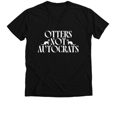 Otters Not Autocrats Shirts, a Solid Black Blend Premium V-Neck Tee