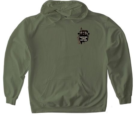 Haunted House Flippers Hoodie, a Military Green Gildan Softstyle Pullover Hoodie