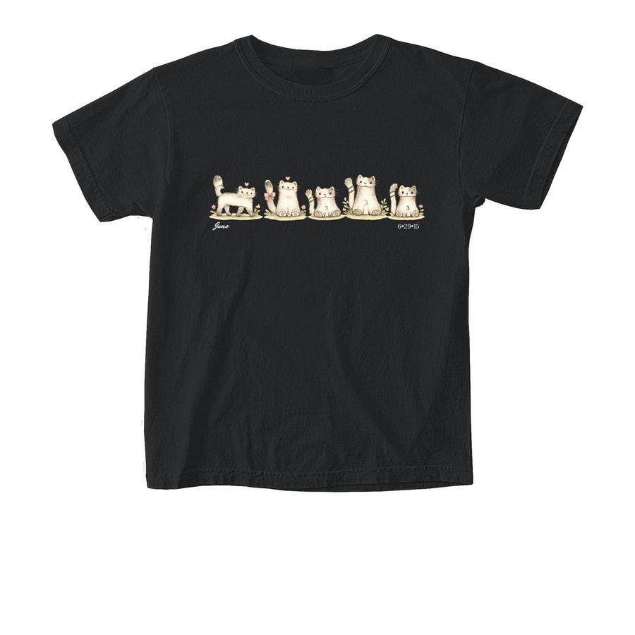 Cats at Play, a Black Comfort Colors Youth Tee