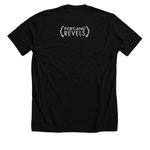 Re-Rite, a Solid Black Blend Premium Unisex Tee (back-view)