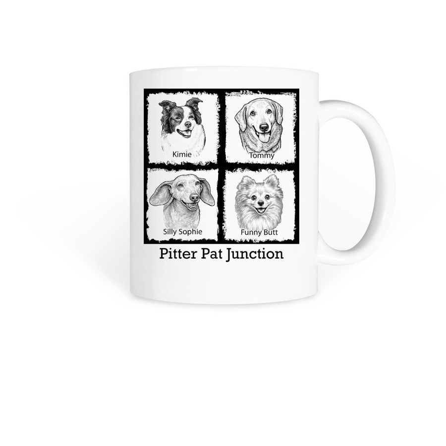 Kimie, Tommy, Silly Sophie, Funny Butt, a White Coffee Mug