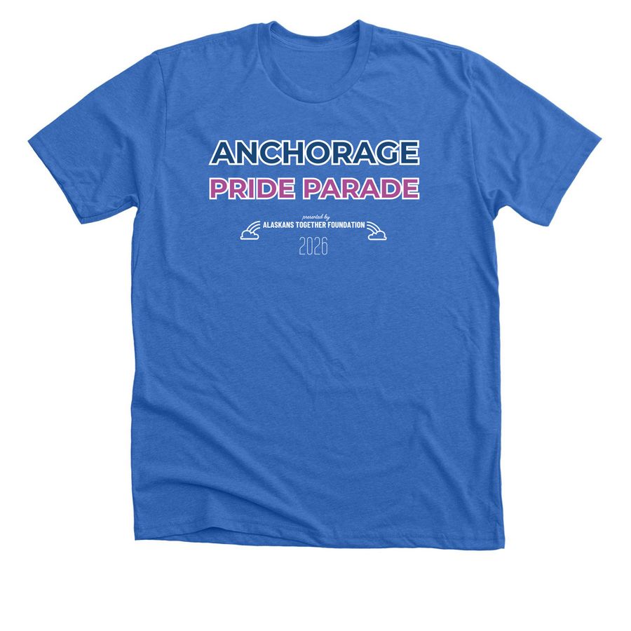 Anchorage Pride Parade T-Shirts, a Heather True Royal Premium Unisex Tee
