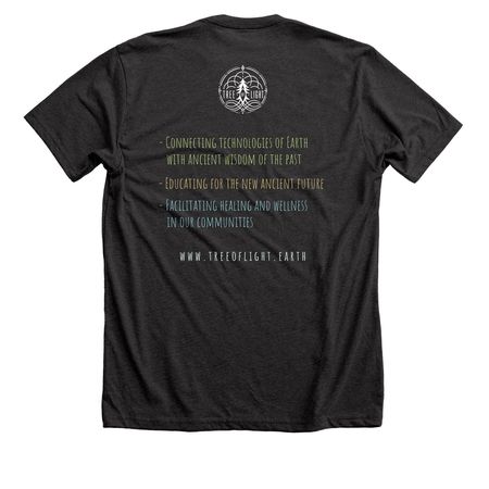 Tree of Light Reflect, a Dark Grey Heather Premium Unisex Tee (back-view)
