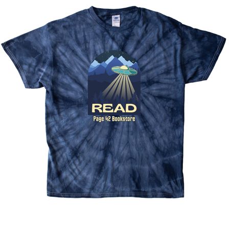 R E A D - U F O&nbsp;, a Navy Classic Tie Dye Tee