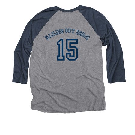 15th Birthday Jersey, a Vintage Navy and Premium Heather 3/4 Sleeve Baseball Tee (back-view)